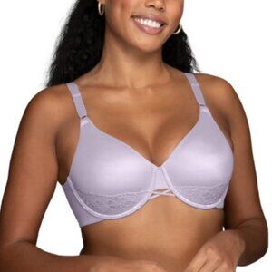Vanity Fair Brand Women's Radiant Underwire Bra Full Coverage Violet Purple Lace